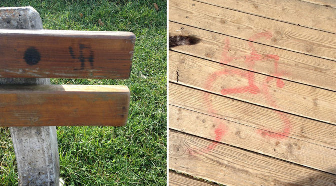 Hakenkreuze und das Kürzel »SS« schmierten Unbekannte auf Bänke an einem Spielplatz im Wohngebiet Haid in Wangen.