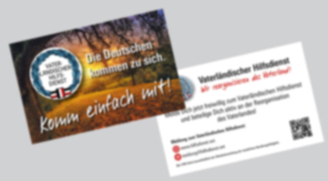 Reichsbürgerorganisation verteilte Visitenkarten.