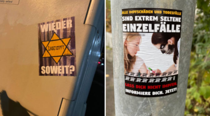 Querdenken-Sticker relativieren Holocaust
