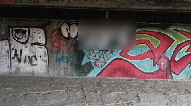 Rassistisches Graffiti bei Weißenau