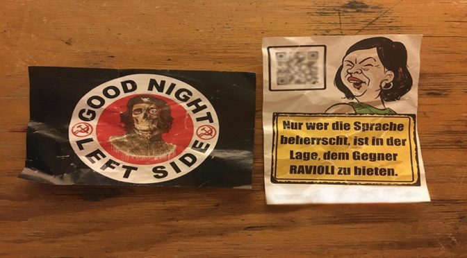 Rassistische und Anti-Antifa-Sticker in Neugablonz geklebt